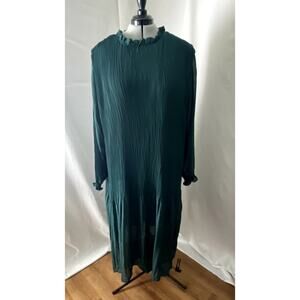 Ellos Dress with Long Sleeves in Forest Green Size 34